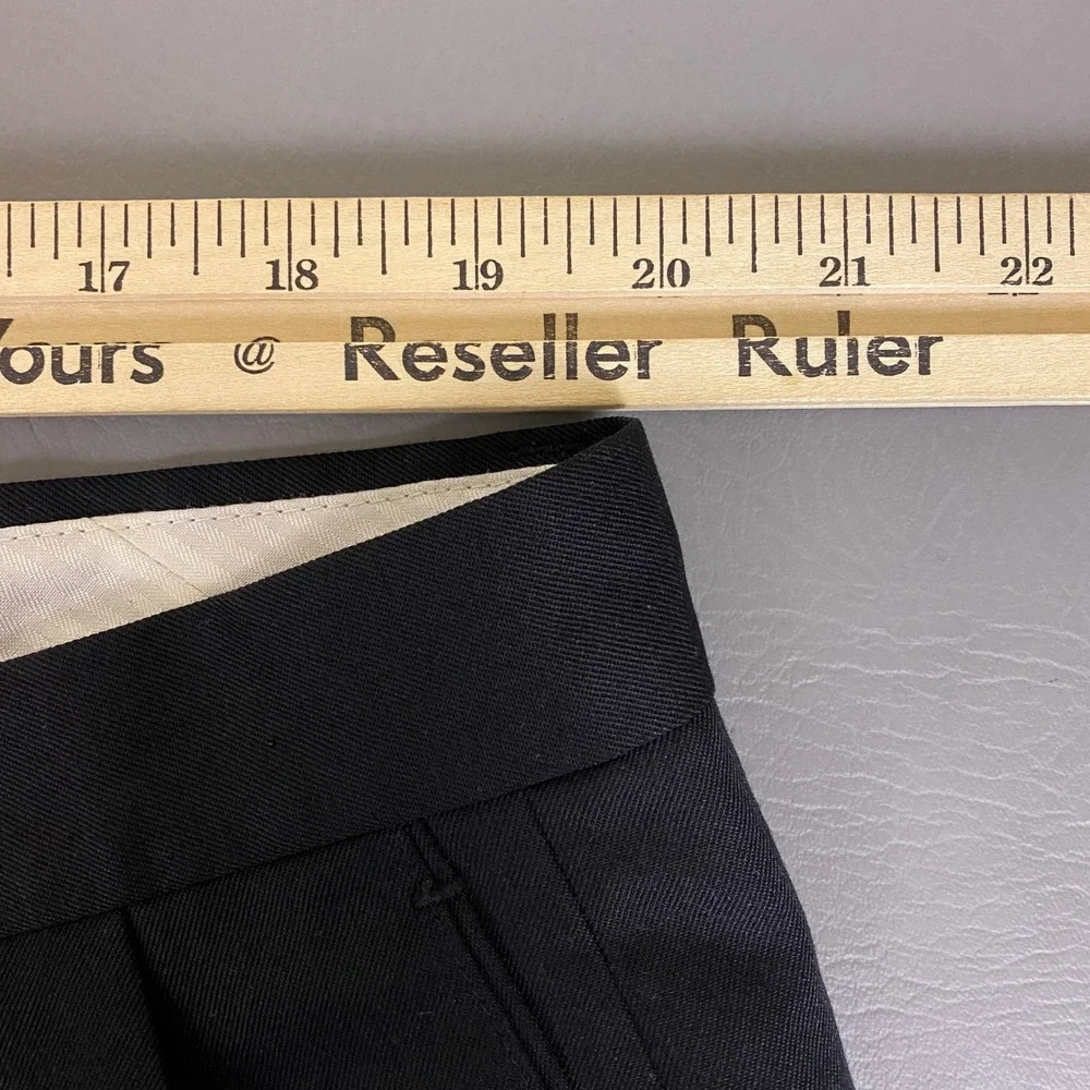 Joseph & Feiss Wool Dress Pants Mens Size 40x34 Black Pleated Cuffed Relaxed Fit